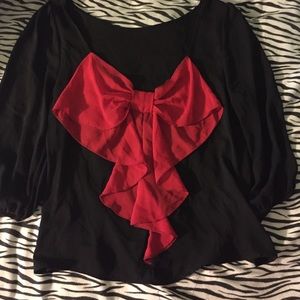 NWT black and red bow shirt