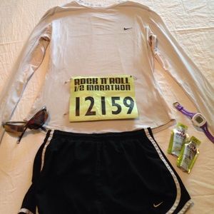 Nike DRI-FIT long sleeve running shirt, white