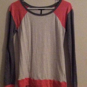 Long sleeve color block shirt