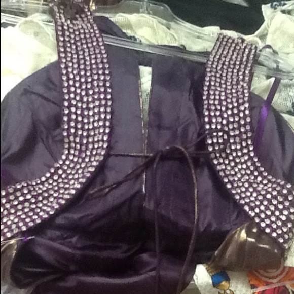 Greek goddess in deep bejeweled purple silk. NWT - Picture 5 of 6