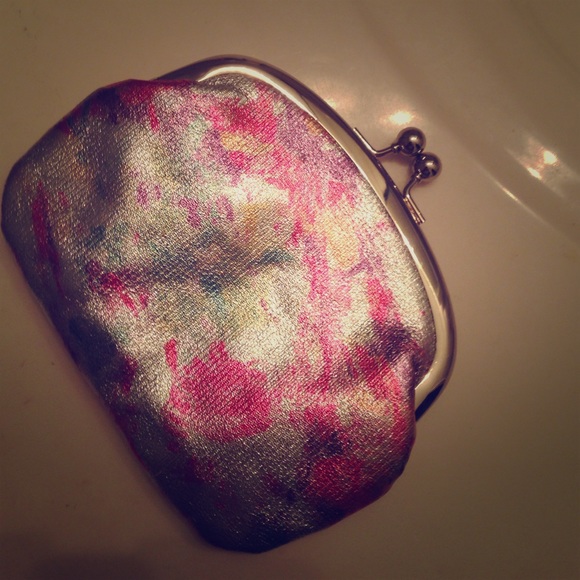 Metallic watercolor clutch