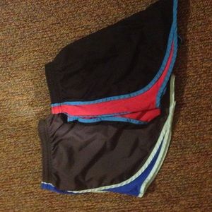 Gray and black nike shorts