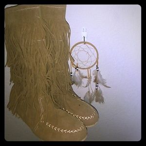 Brown Fringe Boots