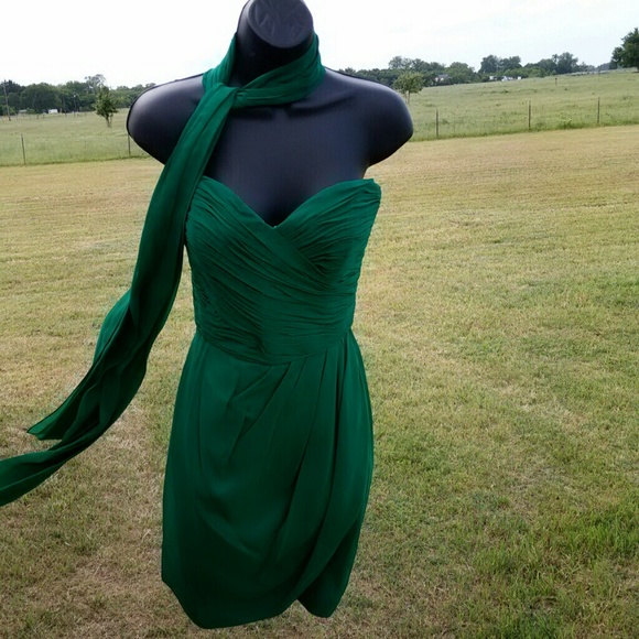 Kathryn Conover 100% silk green dress