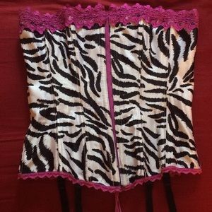 Pink and zebra corset