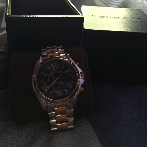 Authentic Michael Kors silver rose gold watch