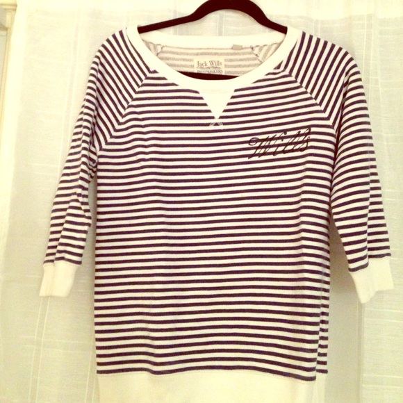 Jack Wills striped three quarter sleeve pullover