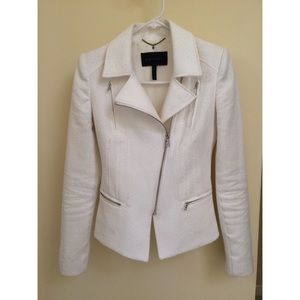 White BCBG "Boe" Moto Jacket