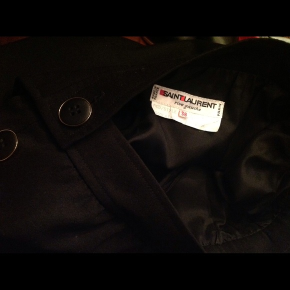 Vintage Saint Laurent Rive Gauche Navy Midi Skirt - Picture 4 of 4