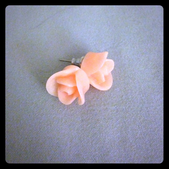 Pink rose earrings