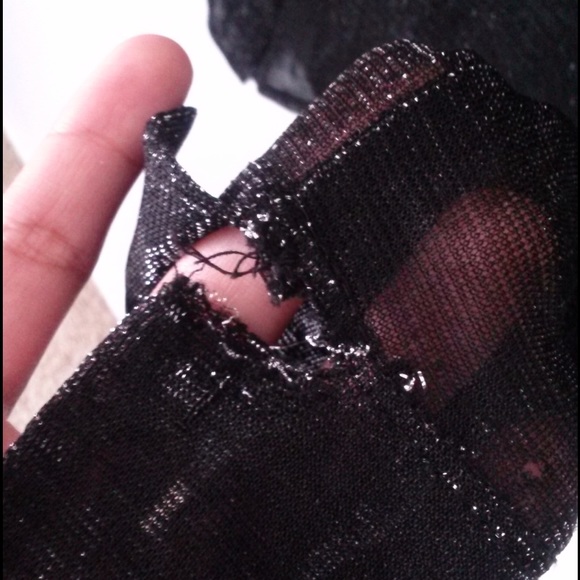 90s Sheer Shiny Button up - Picture 3 of 4