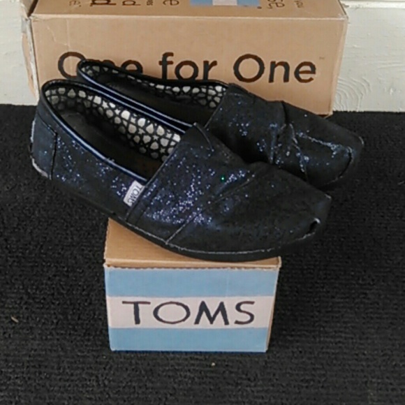 REDUCED .Black glittery TOMS