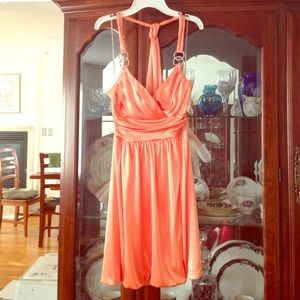 Orange halter formal/homecoming dress