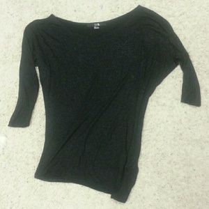 Black asymmetric blouse