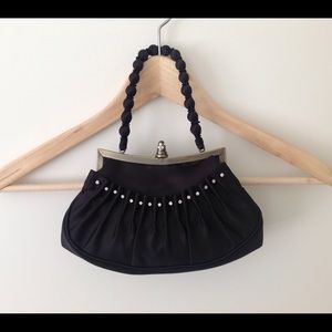 Steve Madden black satin elegant clutch bag
