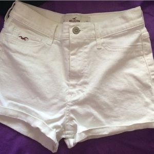 Hollister white high waisted shorts