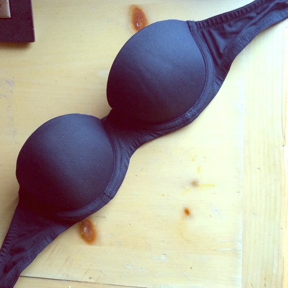 Victoria secret pink strapless black bra