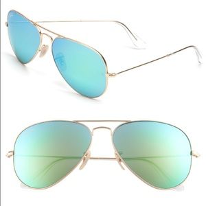 Ray Ban Flash Green Aviator 58mm
