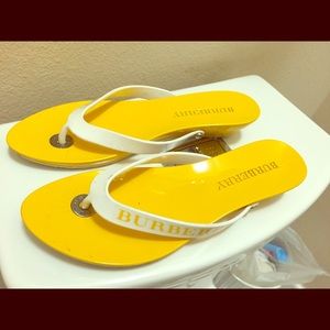 Yellow Burberry sandals