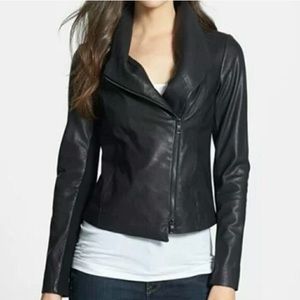 Vince leather scuba jacket