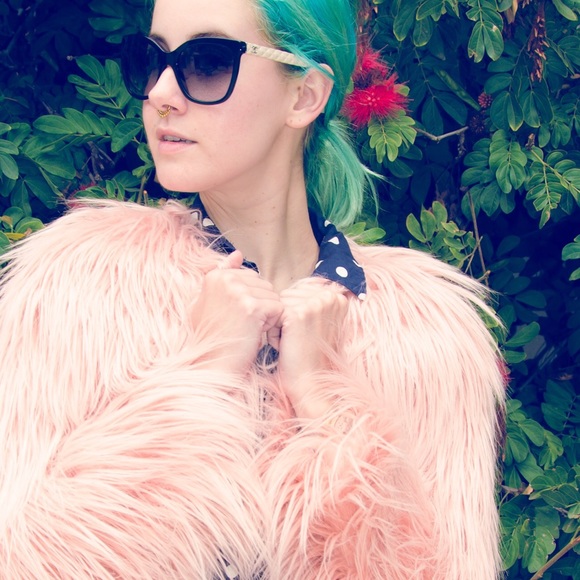 Nasty Gal Jackets & Blazers - Light pink faux fur jacket