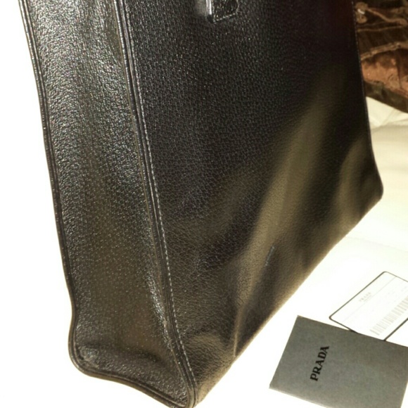 Authentic Semitracolla Black Leather Tote - Picture 3 of 4