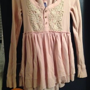 free people pink baby doll top