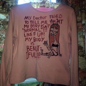 Pink hand painted shirt