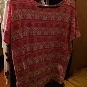 Pink and white tribal shirt