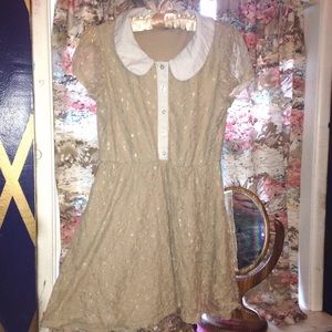 adorable nude colored lolita style dress