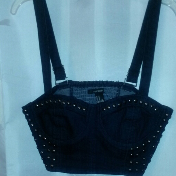 Denim bustier top