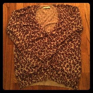 Old navy leopard long sleeve cardigan