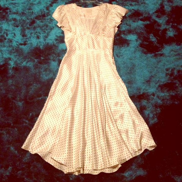 Size 2 Retro white with black polka dot dress