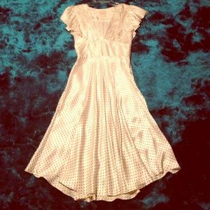 Size 2 Retro white with black polka dot dress
