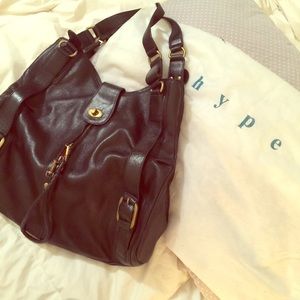 Hype shoulder bag black leather