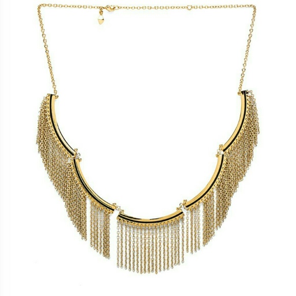 Rebecca Minkoff designer goldtone fringe necklace
