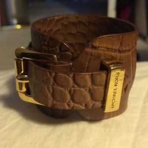 Michael Kors adjustable leather cuff