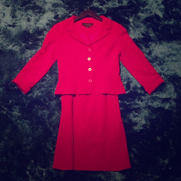 Dark blood red Nicole Miller neoprene suit.