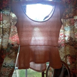 super cute knit peplum bow-back cropped top