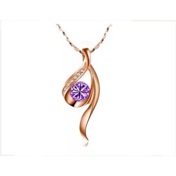 Jewelry - MakeOffer Beautiful Purple CZ Gold Filled Necklace