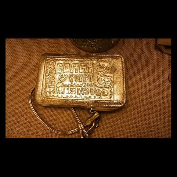 Coach gold wallet/phone case