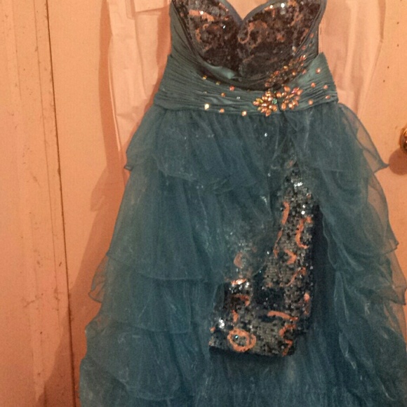 Juliet high-low turquoise detachable XS dress