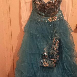 Juliet high-low turquoise detachable XS dress