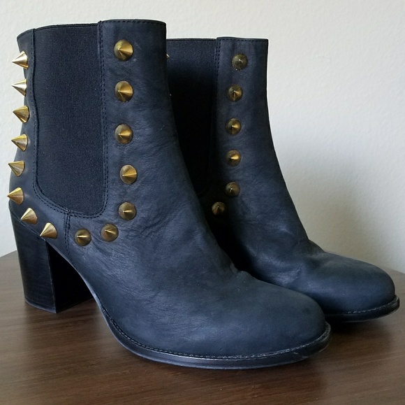 To Be Announced Shoes - Spiked Black Boot