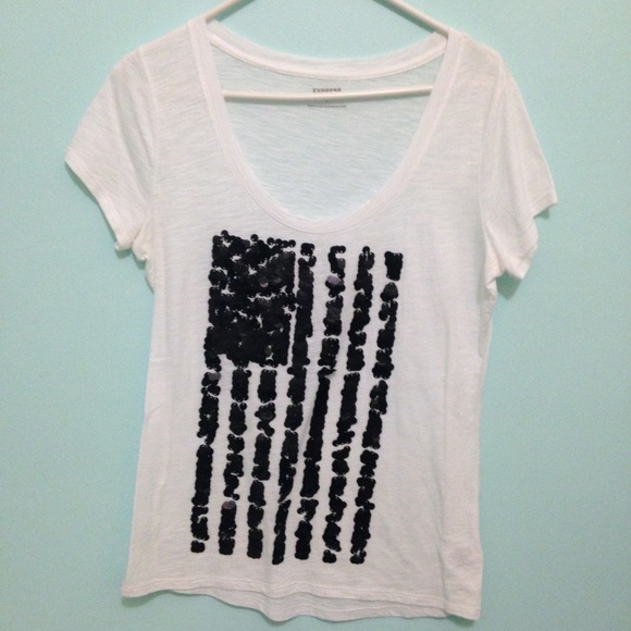 American flag sequin tee