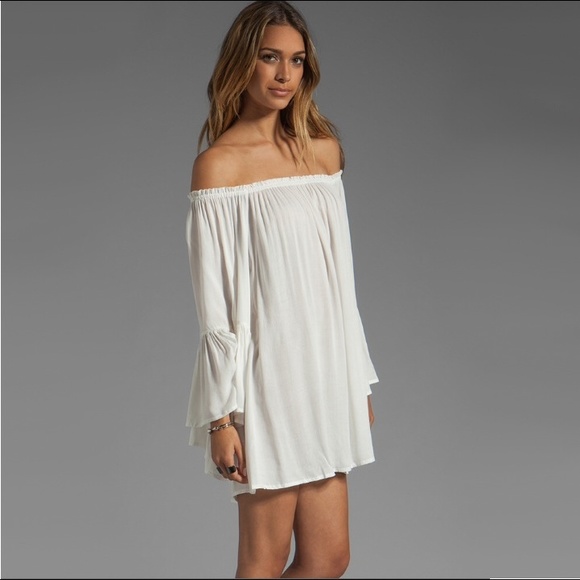 AVAILABLE!!! SEXY CHIFFON WHITE OFF SHOULDER DRESS - Picture 3 of 4