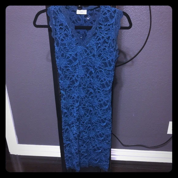 Teal lace dress