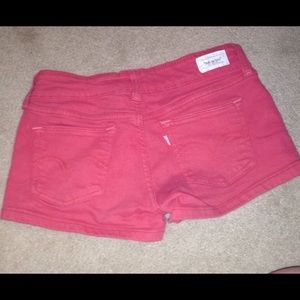 Red denim Levi shorts