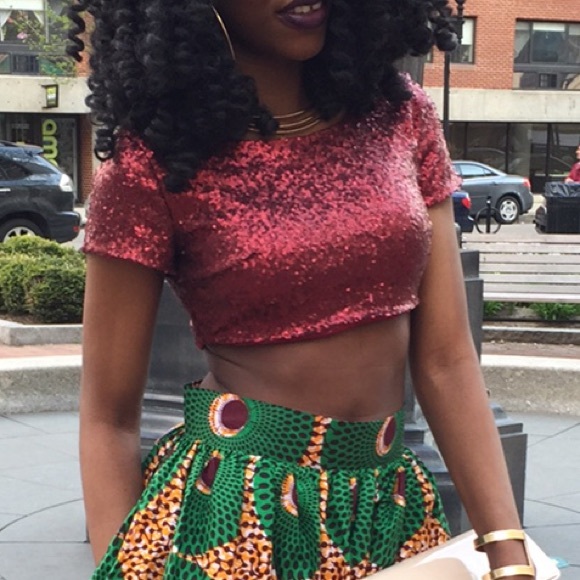 sequin crop top