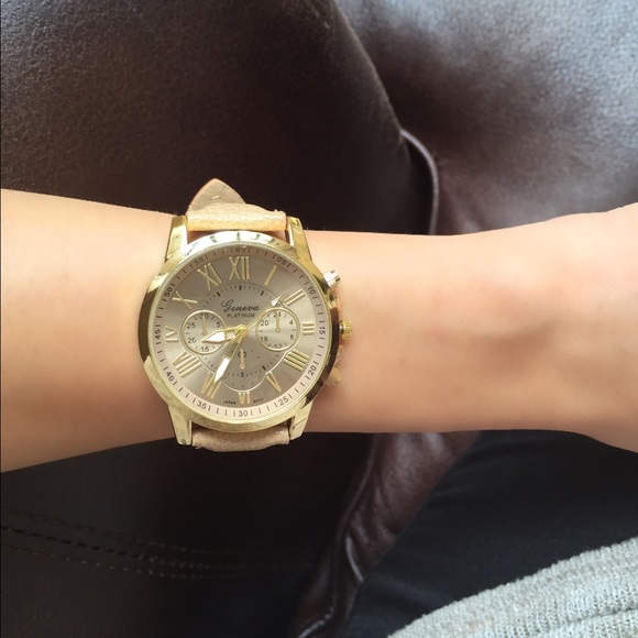 Gold watch with ivory band. Brand new!